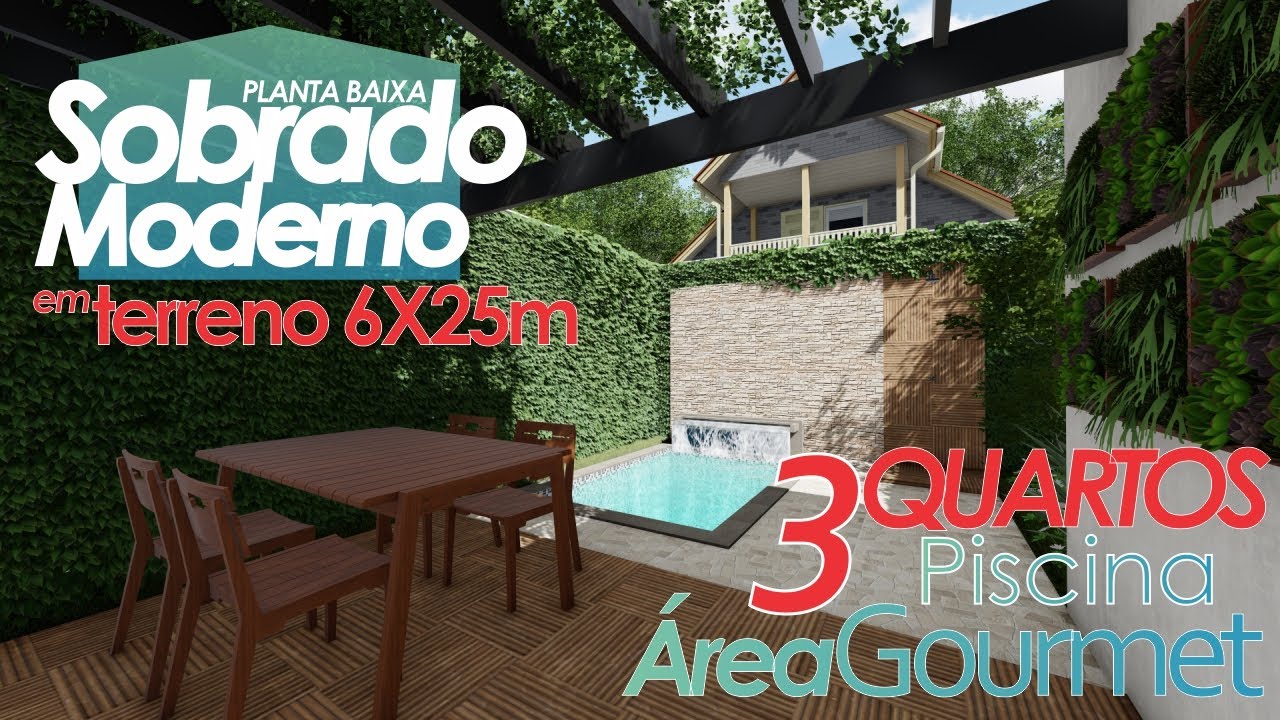 CASA PEQUENA - SOBRADO MODERNO - SOBRADO PEQUENO COM 153M² - LOTE 6X25M - 3 QUARTOS E ÁREA GOURMET