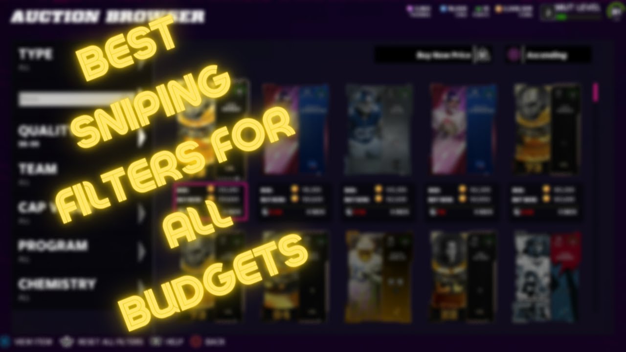BEST SNIPING FILTERS FOR ALL BUDGETS! MADDEN 22 ULTIMATE TEAM