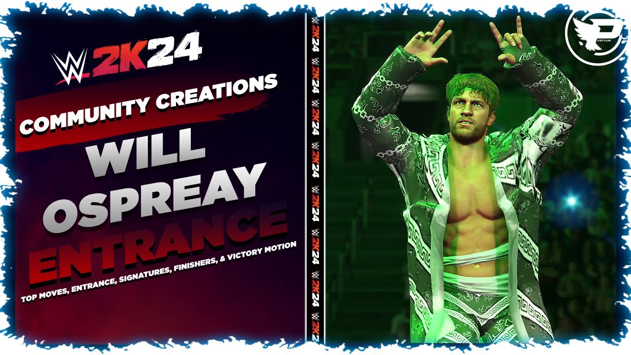 “Aerial Assassin” Will Ospreay WWE 2K24 Entrance, Top Moves, Signatures, Finishers, & Victory Motion