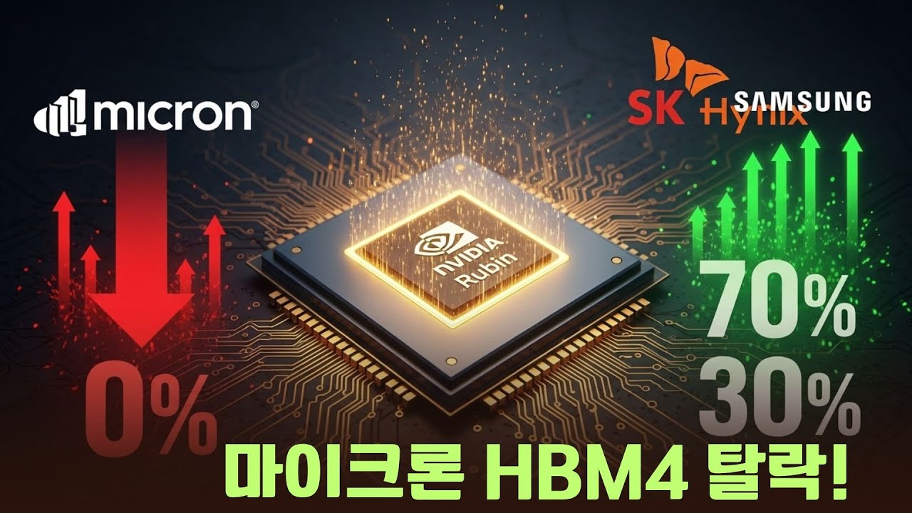 마이크론 충격 퇴출! 엔비디아 루빈 HBM4 공급망 0% 전망과 삼성·하이닉스 2강 체제