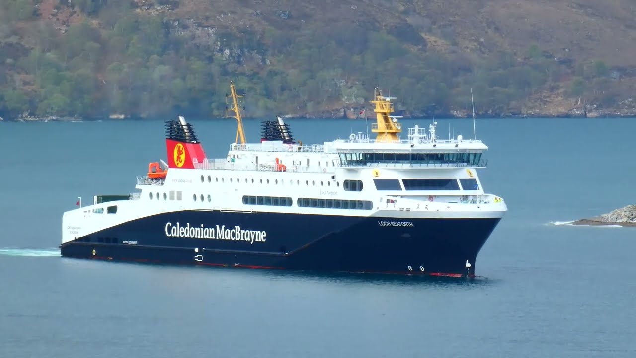 CalMac ferry Loch Seaforth arriving at Ullapool