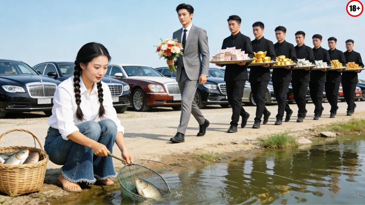 20歲賣魚女把流浪傻子領回家照顧，不料他竟然是權勢滔天的董事長，隔天一排豪車停門口：拿出10億聘禮娶她回家
