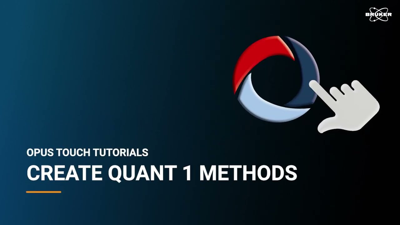 Creating Quant 1 Methods | OPUS TOUCH Tutorial | Getting Started #28