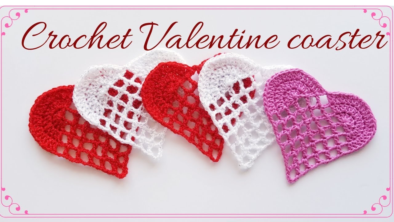 How to crochet Valentine coaster