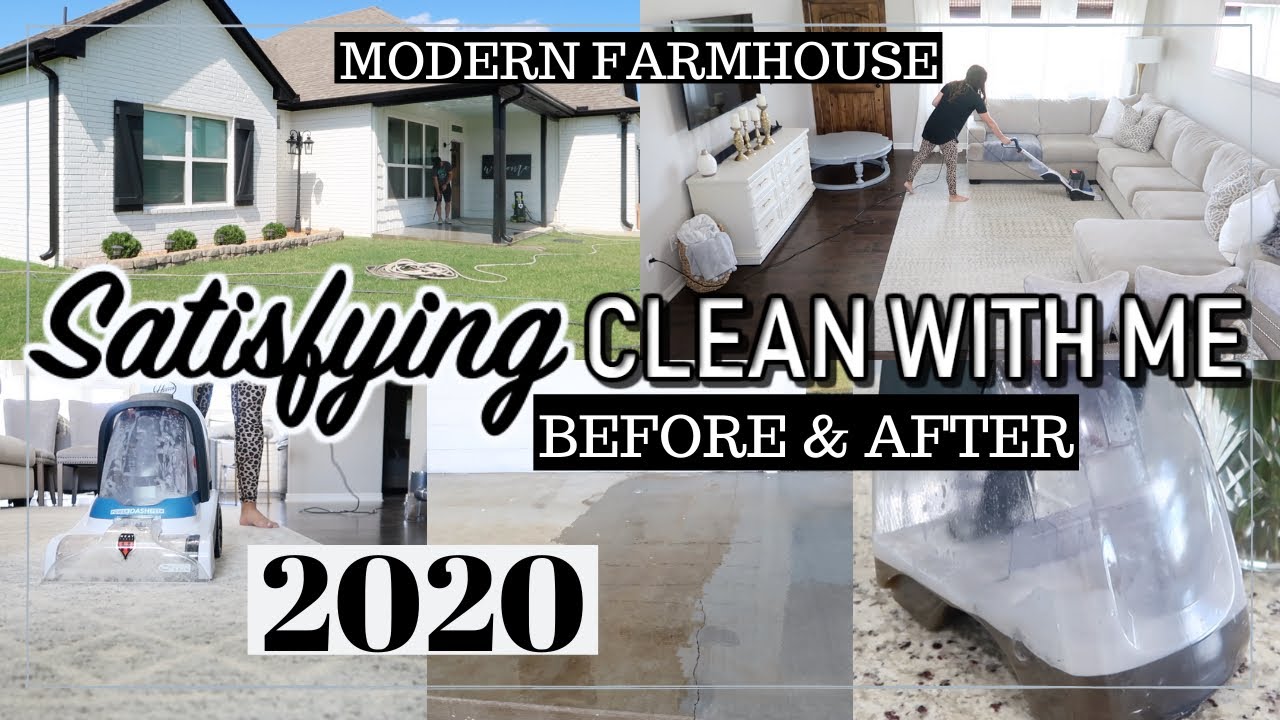 SATISFYING CLEAN WITH ME | POWER WASH AND SHAMPOOING LINES! | EXTREME CLEANING MOTIVATION 2020