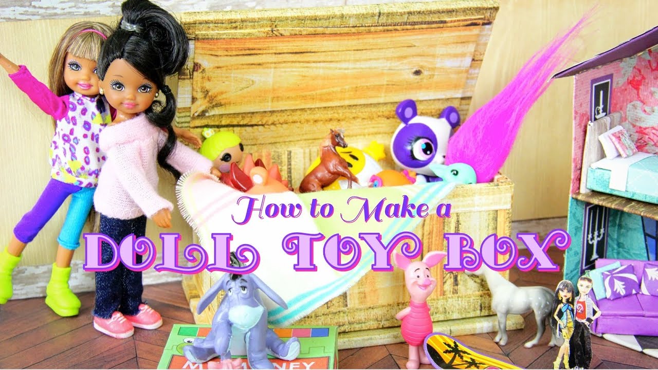 DIY - How to Make: Doll Toy Box, Tack Box, Coffee Table, Trunk - Handmade - Doll - Crafts