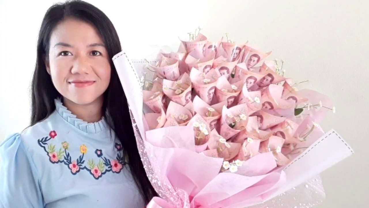 วิธีจัดช่อเงิน ง่าย แบงค์ไม่ยับ ไม่ติดกาว | How to Wrap Money Bouquet | DIY ง่ายนิดเดียว