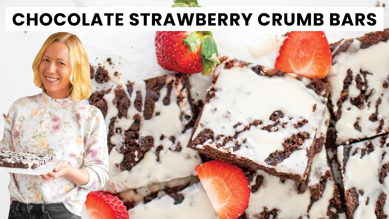 Chocolate Strawberry Crumb Bars (Bakery-Style, Easy Recipe) 🍓