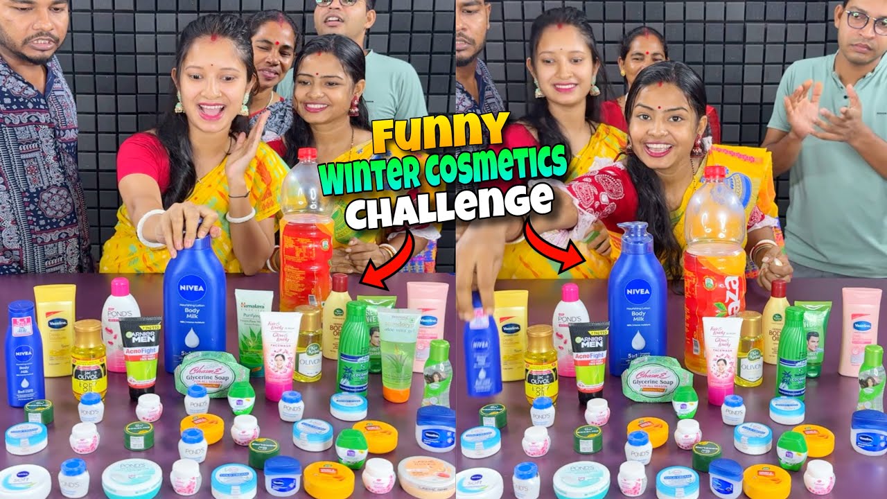 Winter Cosmetic Game Funny Challenge With Family