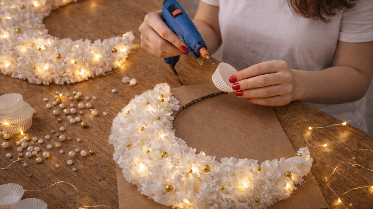 DIY Moon LAMP Cute ROOM Makeover IDEA with Cardboard & Paper Cups! DIY Moon Will Light Up Your Wall
