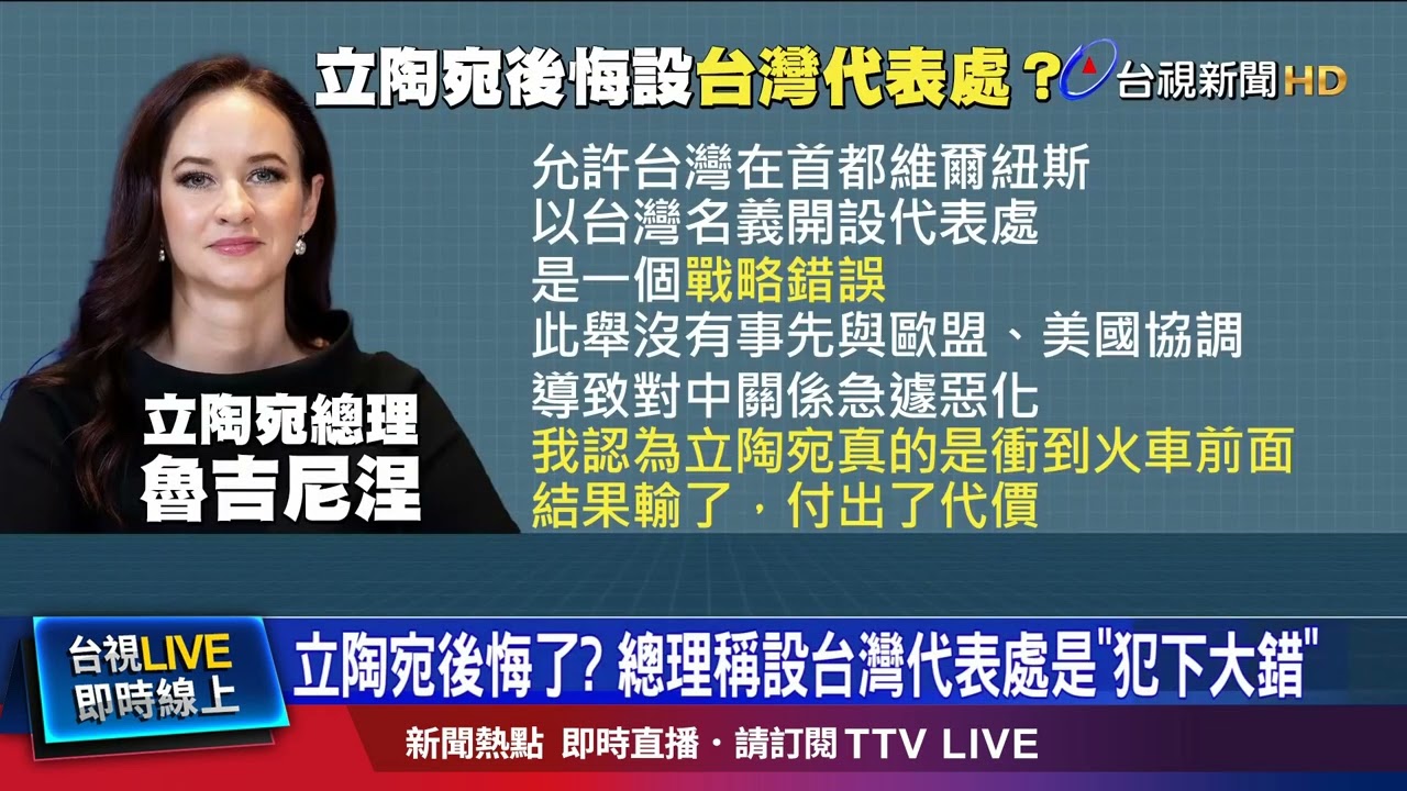 立陶宛後悔設台灣代表處 外交部：名稱是雙方共識