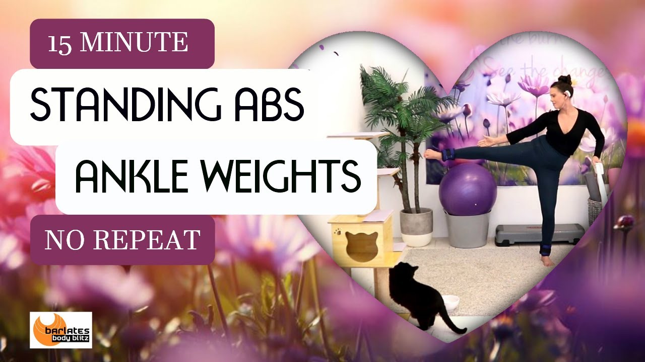 15 MIN ANKLE WEIGHT STANDING ABS WORKOUT / CARDIO CORE / LOSE BELLY FAT / ALL STANDING / MUSIC ONLY!