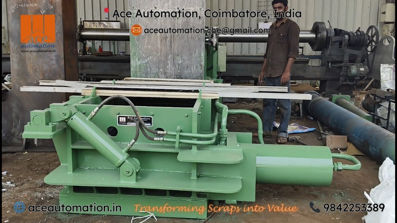 Aluminum Scrap Bundling Machine | 120 Ton High-Density Hydraulic Baler | Ace Automation