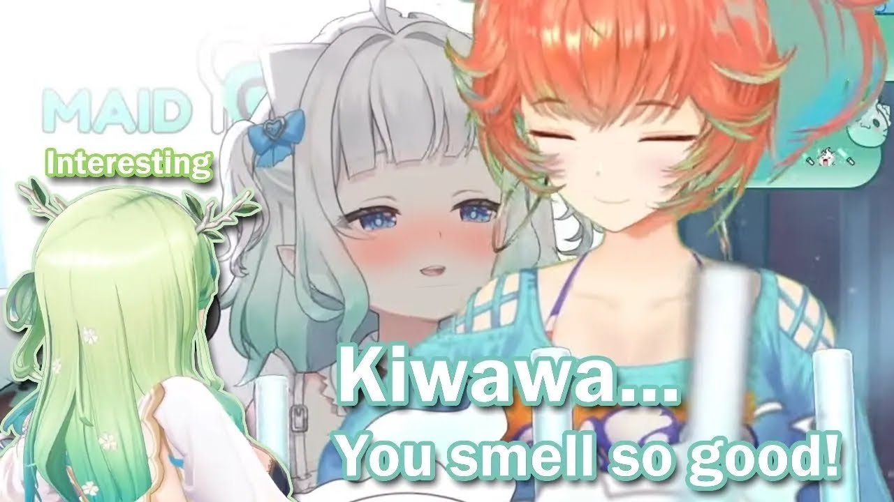 Фауна совершает набег на Мяту, пока она нюхает Киару 【Maid Mint Fantome】