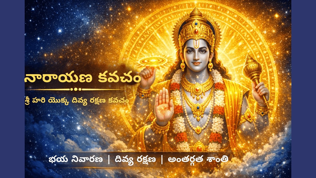 తెలుగులో నారాయణ కవచం | నారాయణ కవచం |రక్షణ, నిర్భయత్వం మరియు అంతర శాంతి కోసం శ్రీ హరియొక్క దివ్య కవచం