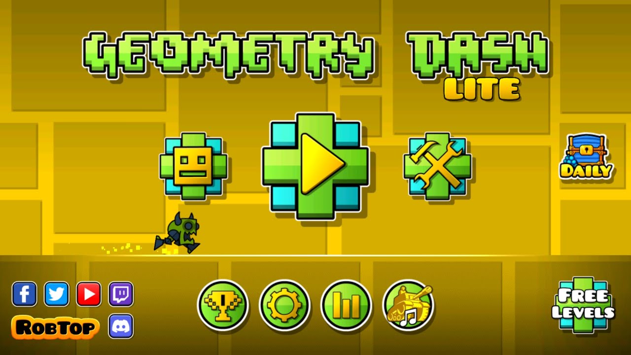 Playing Geometry Dash Lite!