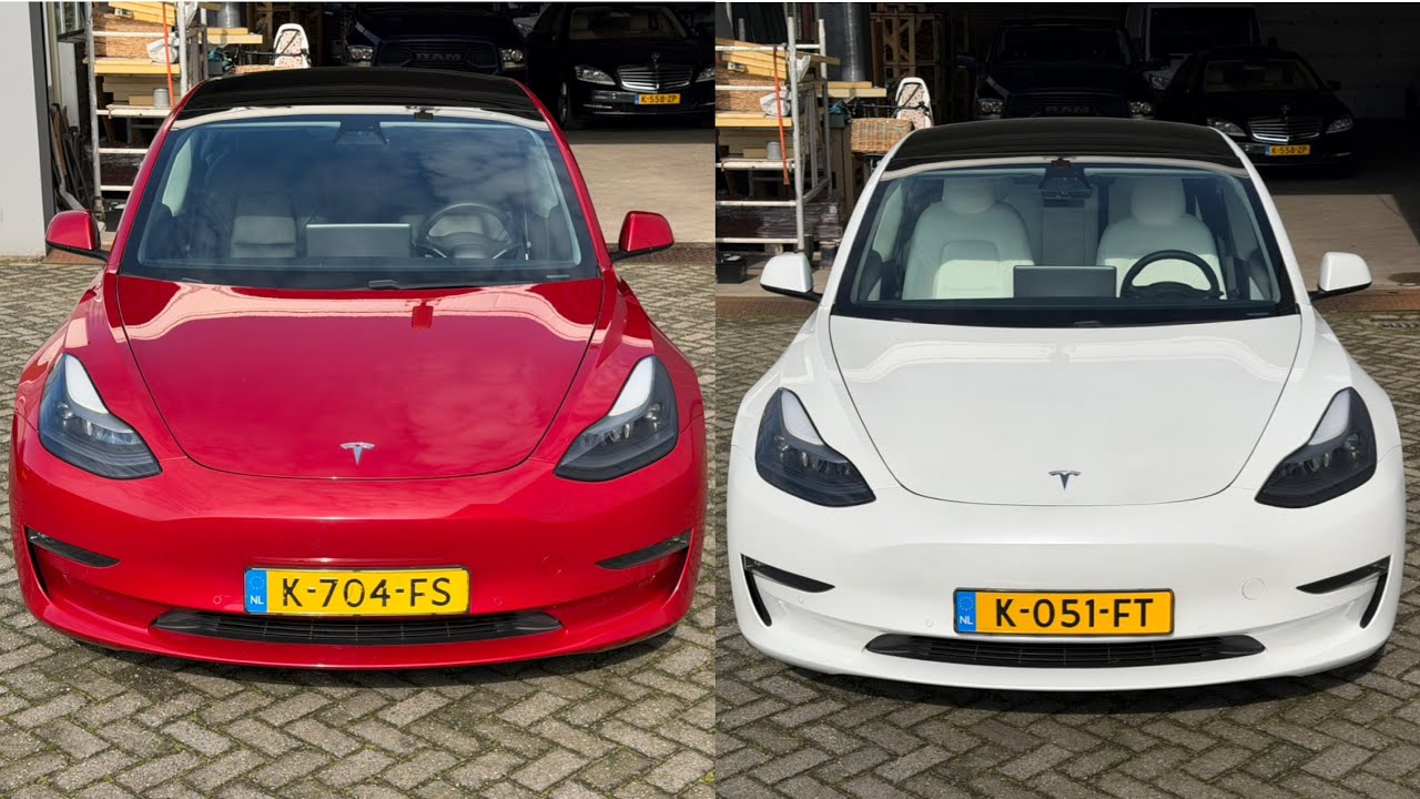 In stoc extern Olanda: 2x Tesla Model 3 2021 | 22.5k € | 26,8k €  - Rosu si Alb ca la Dinamo Buc 😅