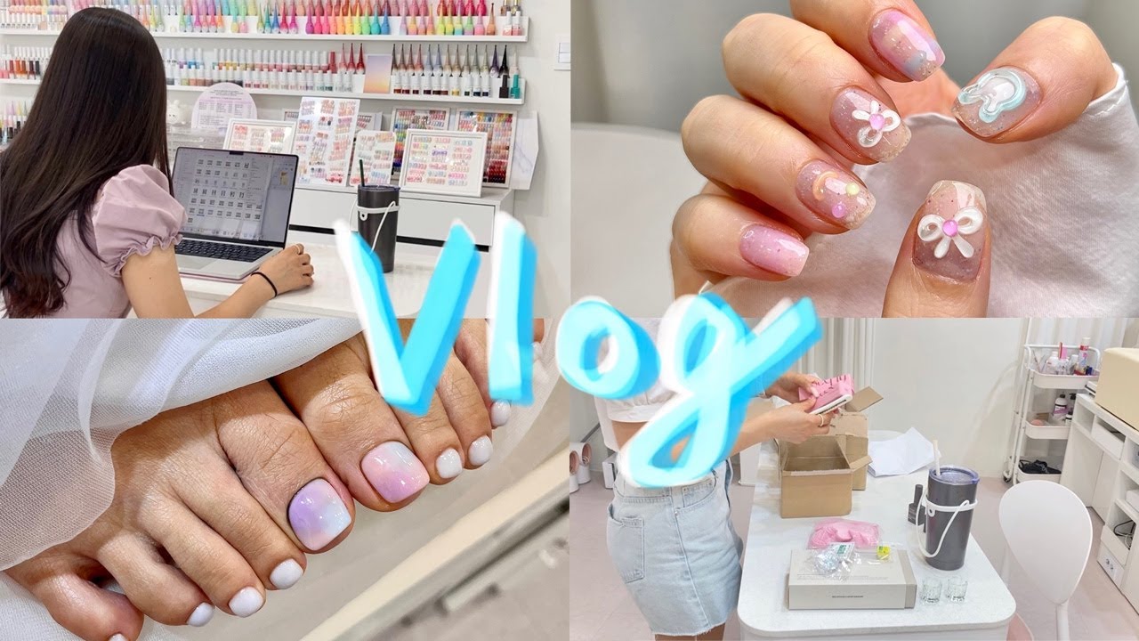 12 [ENG] No bgm but asmr 조용한 네일샵 Quiet nail shop routine 네일재료 씰링네일 오로라젤 자석젤 Auroranail sealingnail