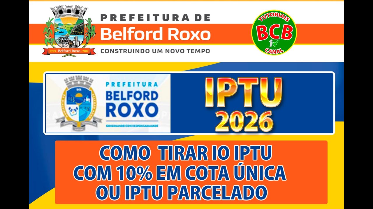 IPTU BELFORD ROXO 2026, COMO TIRAR O IPTU 2026 DA CIDADE DE  BELFORD ROXO pela internete. #IPTU2026
