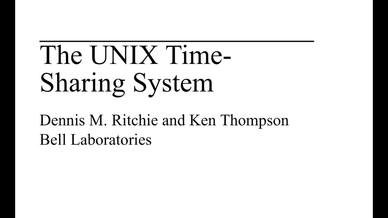 Read a paper: The UNIX Time-Sharing System
