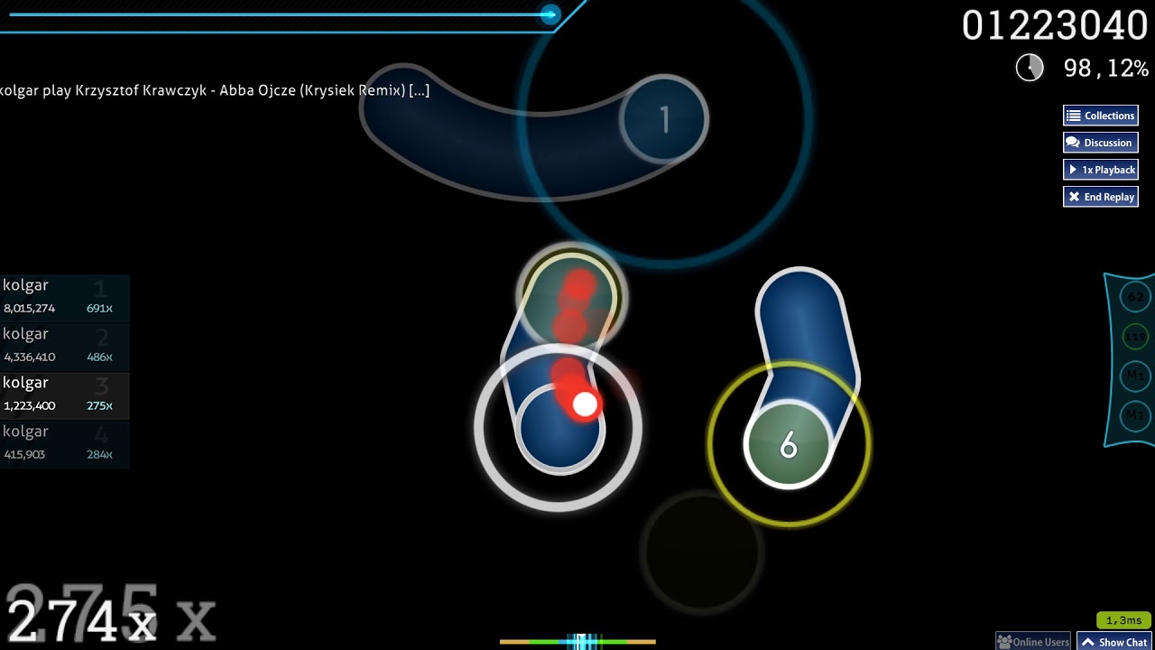 [Osu!] Krzysztof Krawczyk - Abba Ojcze (Krysiek Remix) [...] 98,44% FC 6,73* (kolgar)