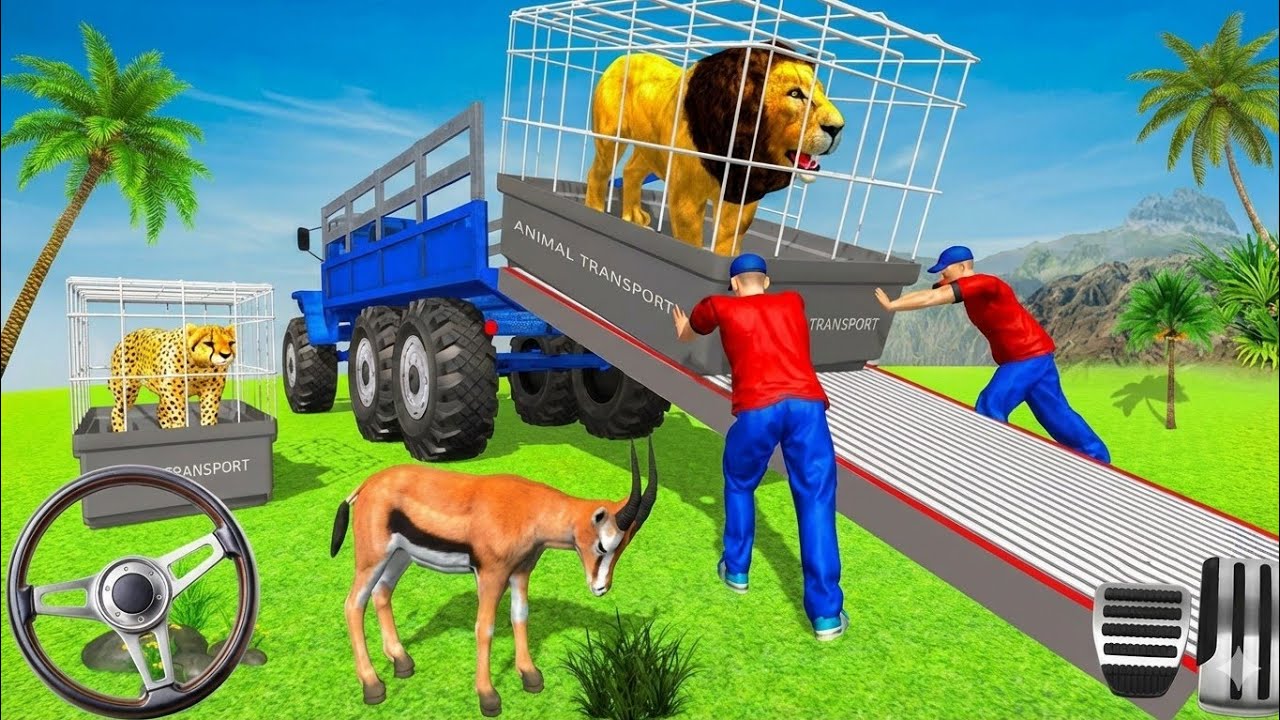 Wild Animal Rescue Mission 🐆🦁 | Animal Transport Truck Game #wildanimalsjunglesafari 