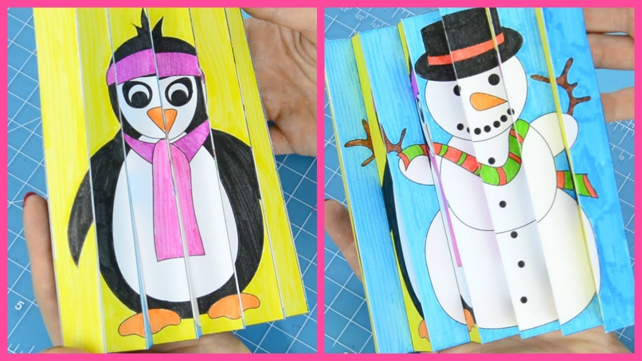Agamograph Winter Craft for Kids with Printable Template