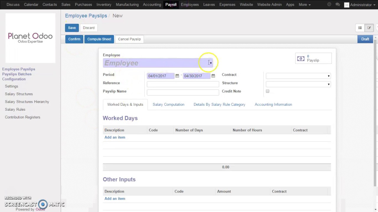 Payroll Management Odoo