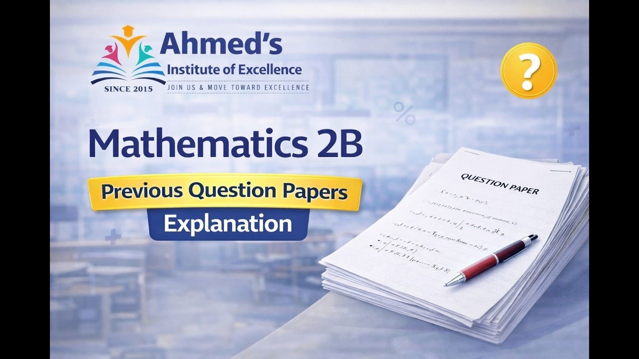 TG Inter 2nd Year Maths 2B | Previous Year Paper Solved | Ahmed's Institute | Telangana