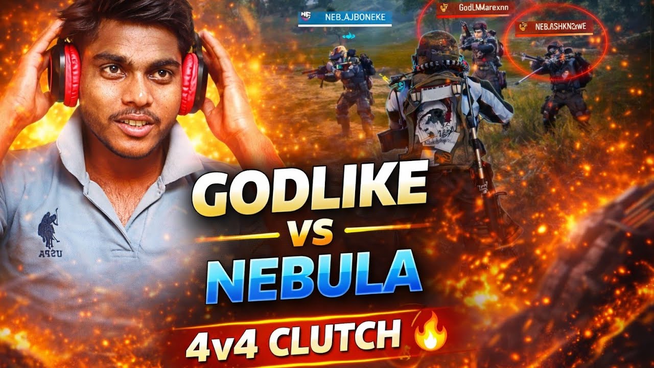 GODLIKE vs NEBULA 😱4v4 CLUTCH FIGHT 🔥 @kraftonindiaesports @GodLikeEsportss @DYNAMITERushGaming 