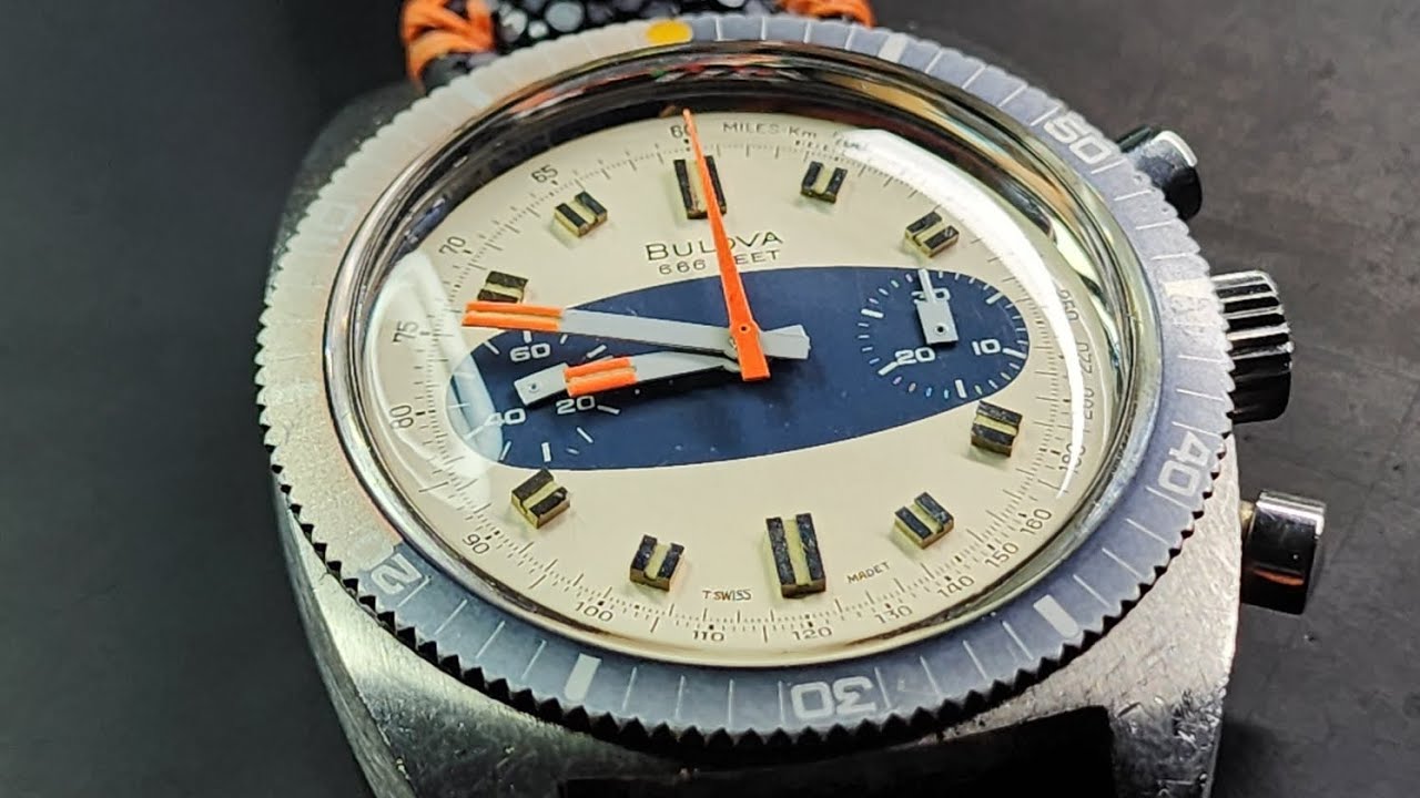 '70(N0) Bulova Deep Sea Chronograph 'A', cal. 14eb/valjoux 7733. Cleaned, serviced.