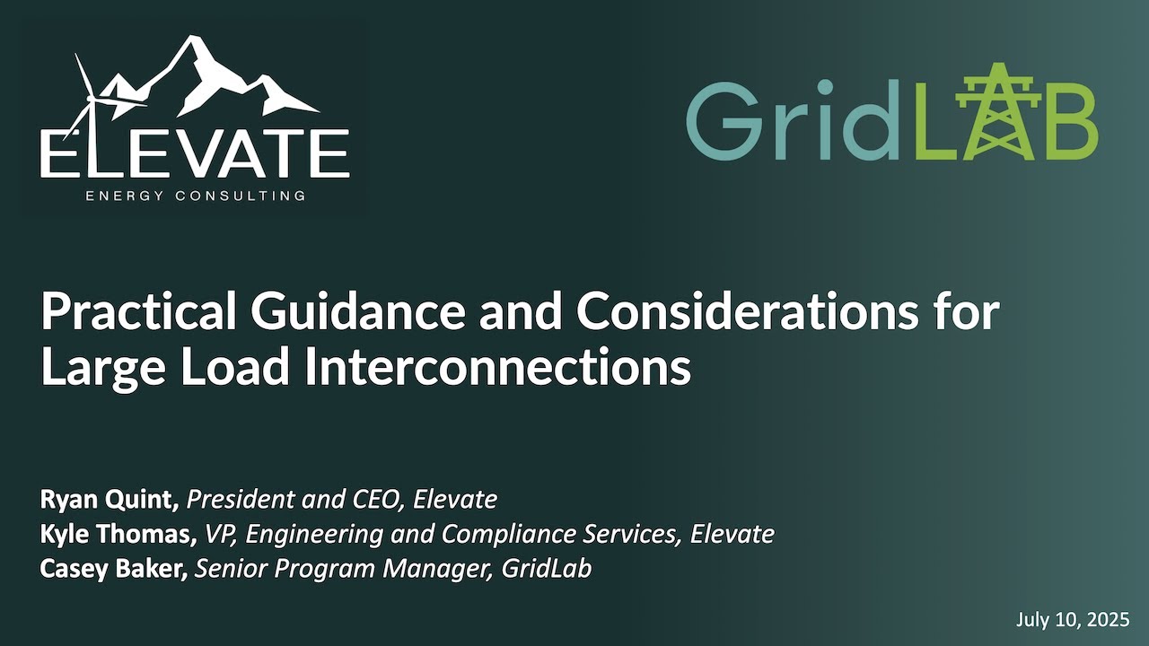 WEBINAR: Practical Guidance and Considerations for Large Load Interconnections