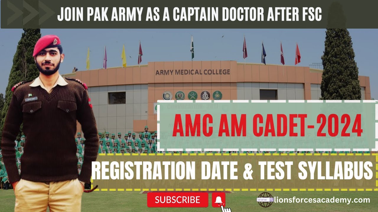 Join Pak Army as a Captain Doctor After FSC | AMC 2024 Registration Date | AMC Past papers.