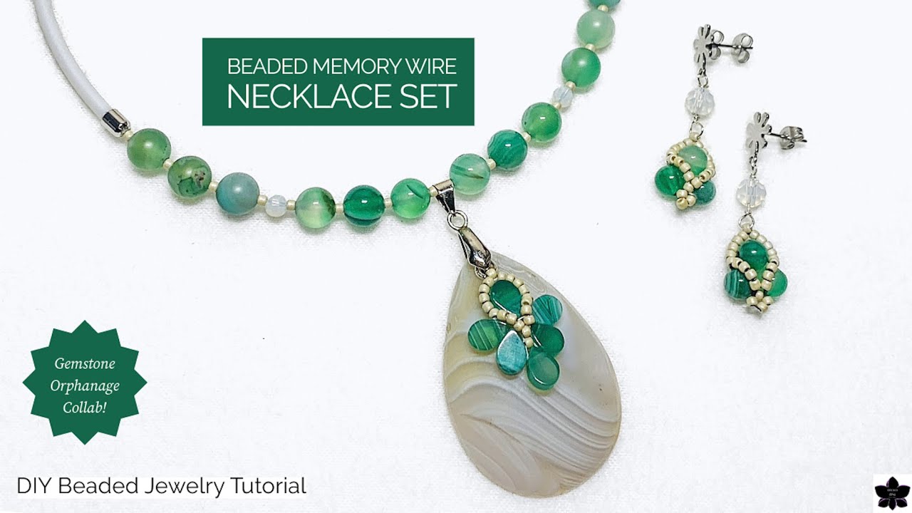 Beaded Memory Wire Necklace and Earrings Tutorial - Gemstone Orphanage Collab!