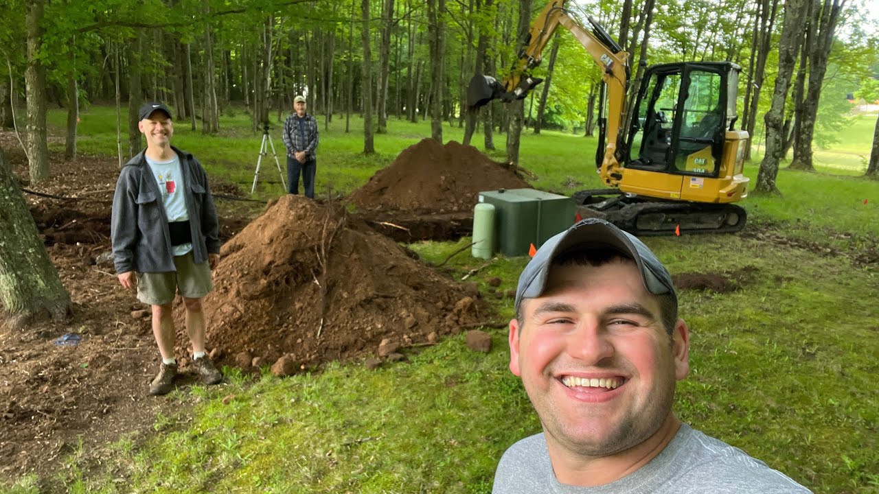 Cat 304 Excavator!  Installing A Meter Can 300 Feet from Transformer Ep. 1 Air BnB Cabin