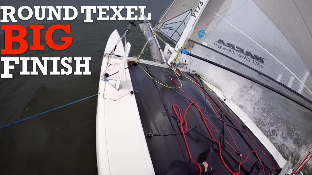 Nacra 20 - beam reach to finish Round Texel 2026 - 20 knots