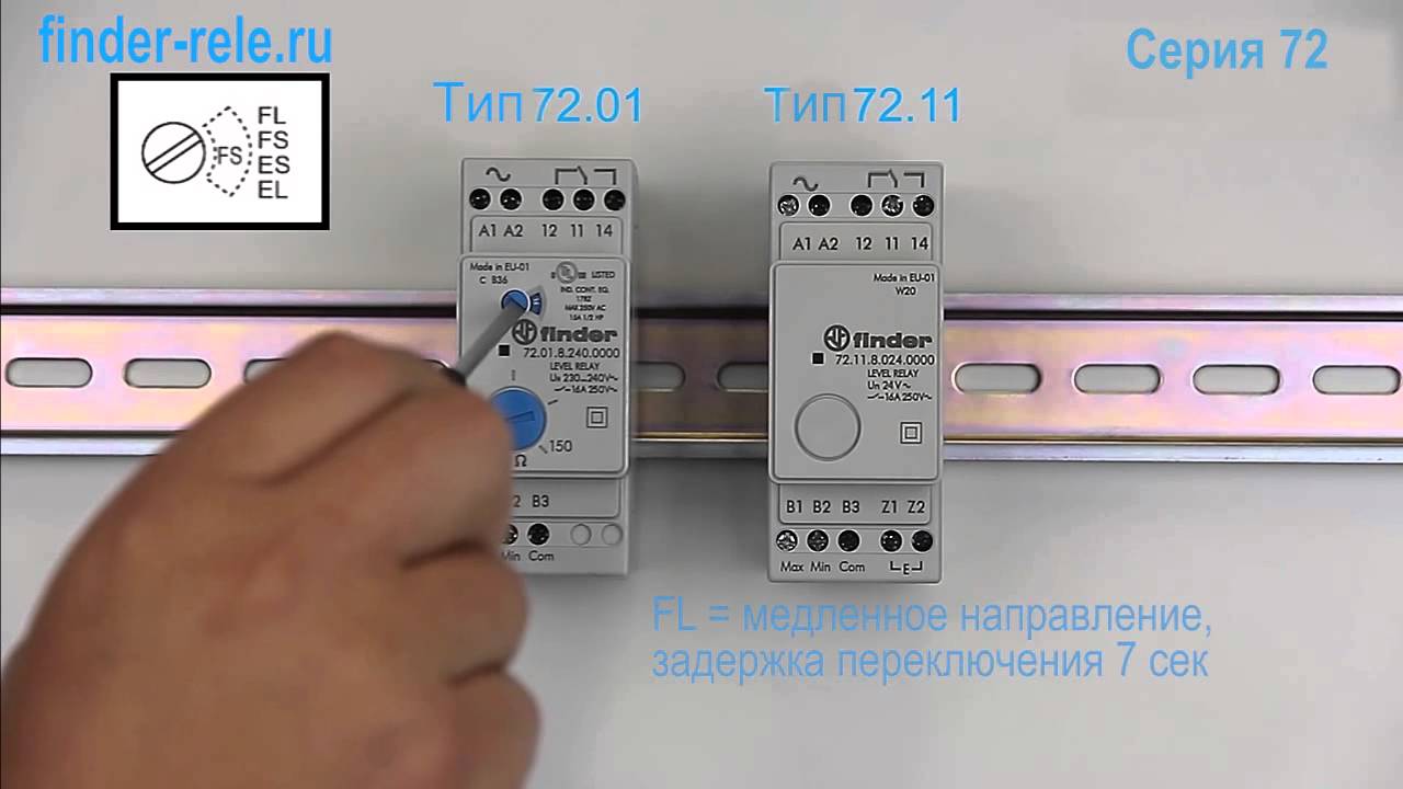 Finder 72 Серия - Реле контроля уровня жидкости