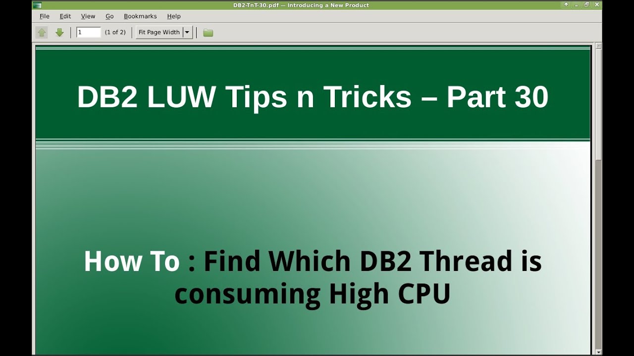 DB2 Tips n Tricks Part 30 - How to Find Which DB2 Thread is consuming High CPU