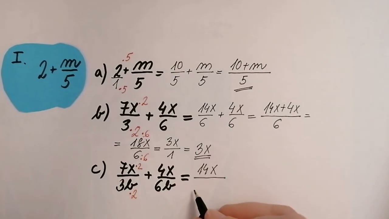1. Sčítání a odčítání lomených výrazů, lomený výraz