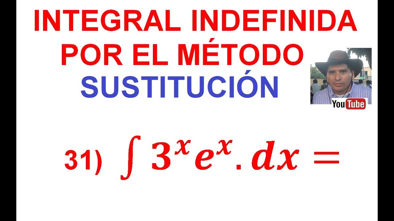 31. Integral indefinida por el método de Sustitución (Cambio de Variable). Función Exponencial.