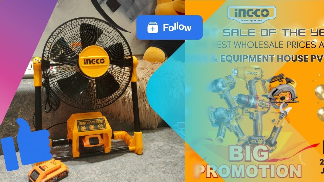 INGCO 20v 13 inch Cordless Fan , CFALI2001