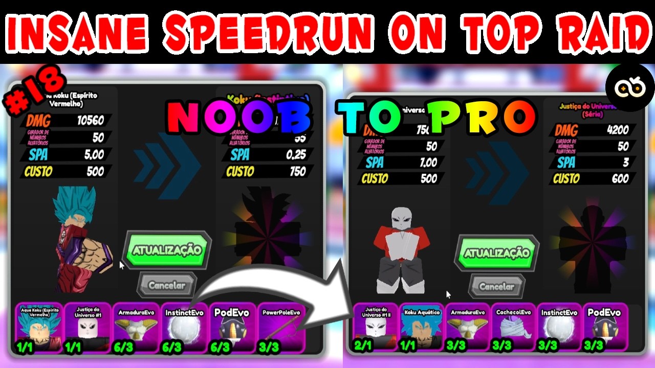 #18 SPEEDRUN INSANO nas TOP's RAID's 1,2,3,4e5 EVO GOKU UI e JIREN 7 STAR no ALL STAR TOWER DEFENSE