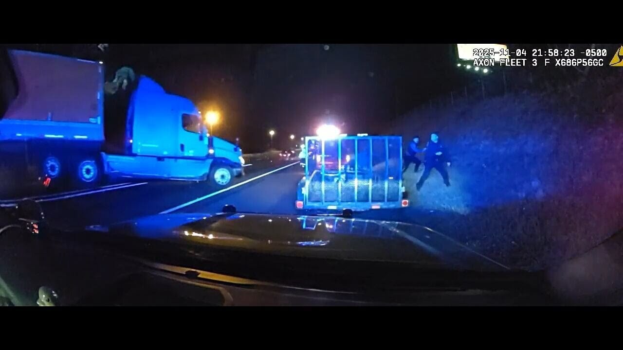 Officer describes nearly being hit by tractor-trailer during traffic stop | WSB-TV