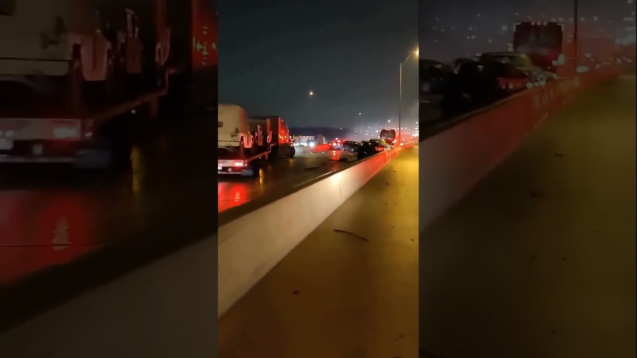 Black Ice Creates Highway Mayhem 