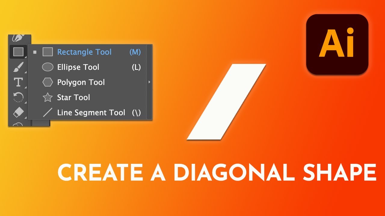 Creating a Diagonal Shape Using Shear | Illustrator Tutorial