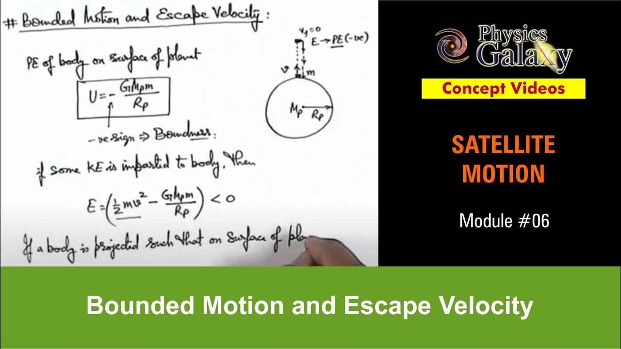 Class 11 Physics | Satellite Motion | #6 Bounded Motion and Escape Velocity | For JEE & NEET
