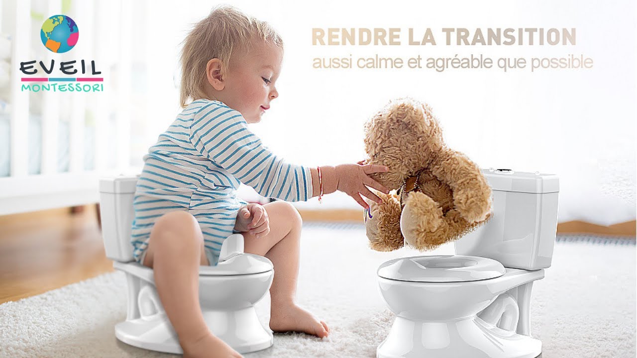 Pot Educatif Bebe Toilette, Pour Apprentissage de La Propret&eacute;, Facile &agrave; Propre, Blanc