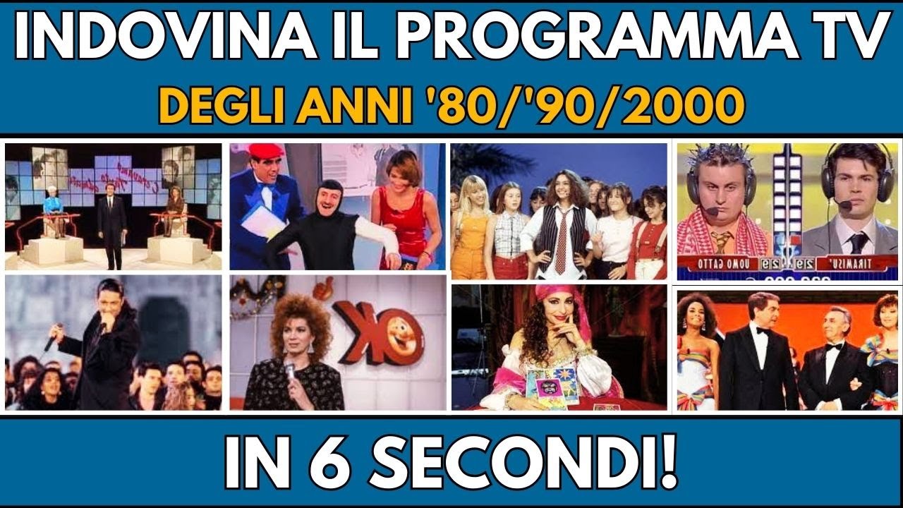 Indovina i PROGRAMMI TV degli ANNI '80'90'2000 in 6 Secondi ciascuno | Quiz PROGRAMMI TV ITALIANI