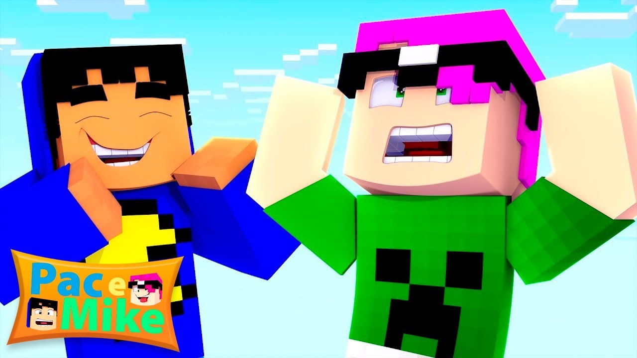Minecraft: MIKE FICOU DE CABELO ROSA! 😱 (Pac e Mike)