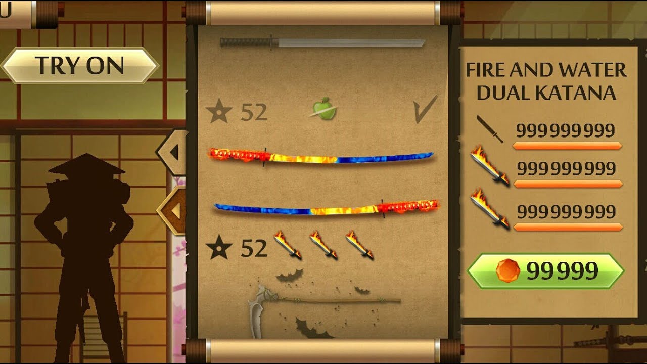 Shadow Fight 2 The Most Powerful Dual Fire and Water Katana